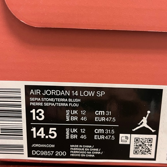 Nike Air Jordan XIV 14 X CLOT “Terra Blush” SZ 13 - Picture 6 of 6